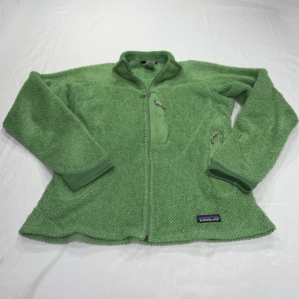 Patagonia R2 Jacket Womens S Green Polartec Power Grid Fleece Full Zip Jacket